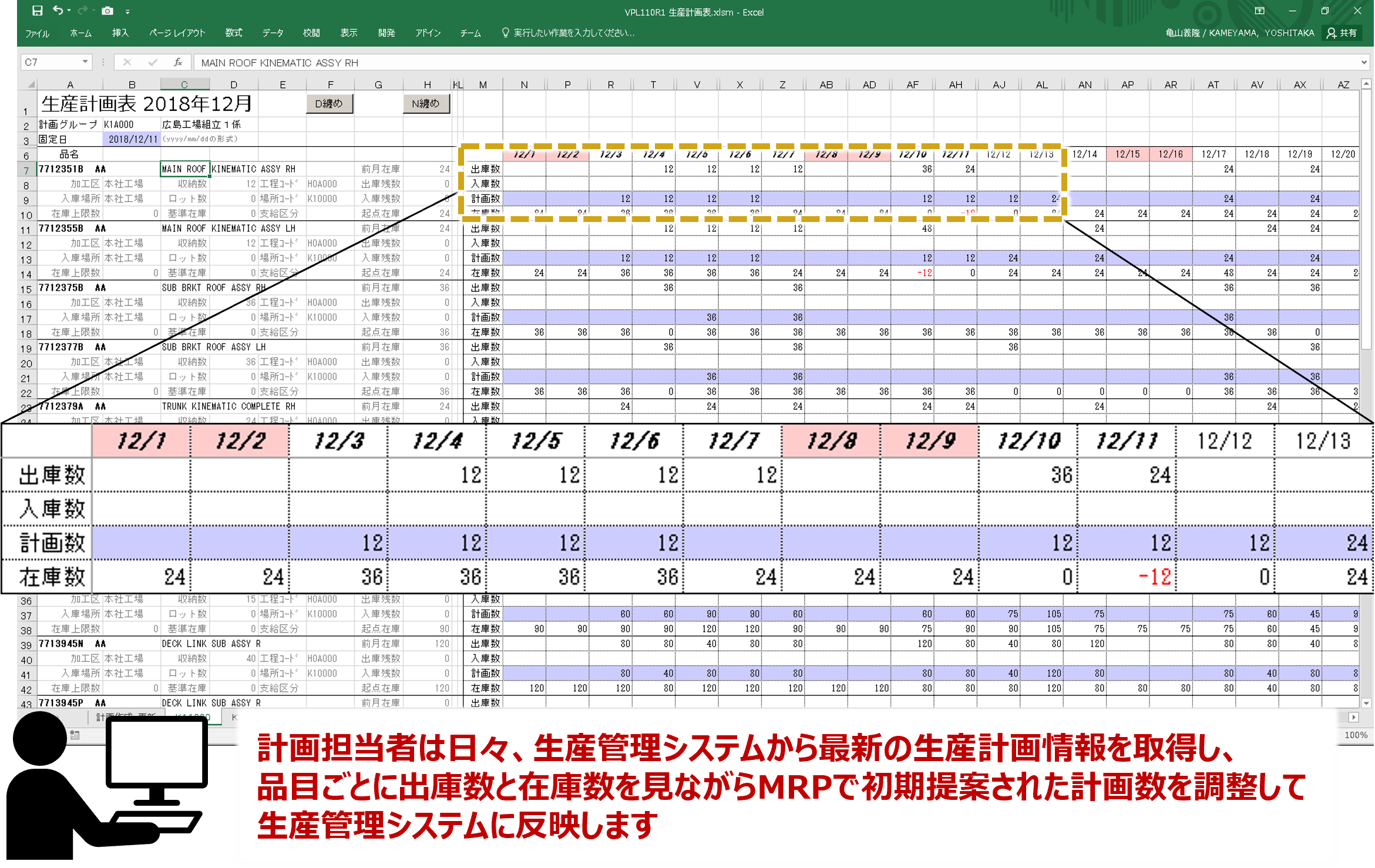 生産計画（Excel連携）